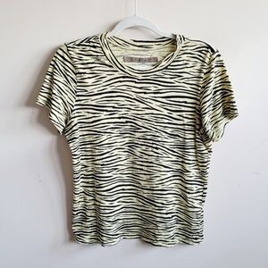 Enza Costa Zebra Stripe Cotton Tee